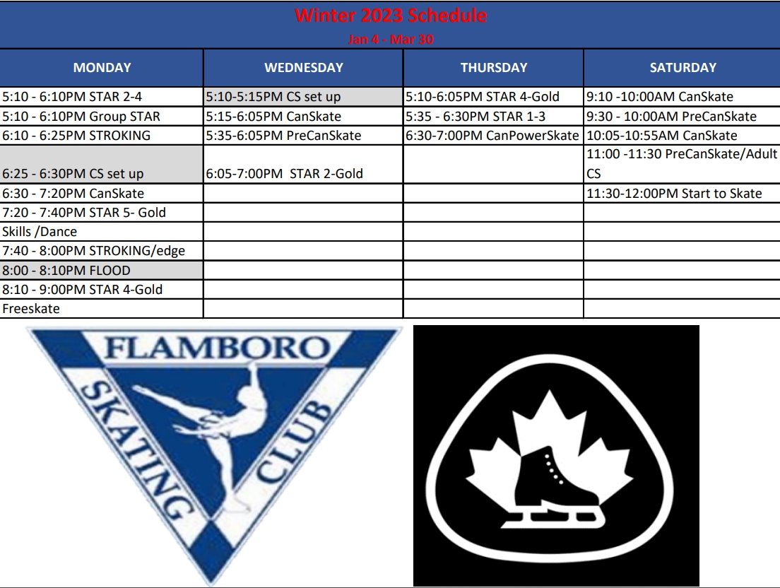 flamboro skating club winter 2023 schedule